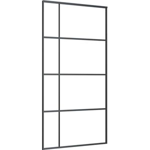 vidaXL-Schuifdeur-102,5x205-cm-mat-ESG-glas-en-aluminium-zwart