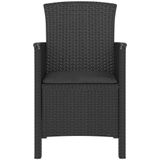 Gartenstühle 2 Stk. mit Kissen pp Rattan Graphitgrau Vidaxl