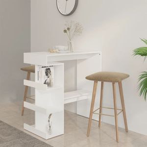 Bartafel met ingebouwde planken 117x57x106,5 cm - wit of zwart | premiumXL Bartafel met ingebouwde planken 117x57x106,5 cm - wit of zwart | premiumXL