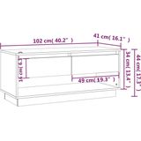 VidaXL TV-meubel 102x41x44 cm Spaanplaat Zwart