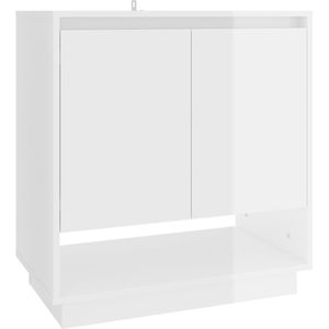 VidaXL Dressoir 70x41x75 cm - Hoogglans Wit - Spaanplaat