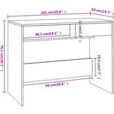 vidaXL Bureau - Wit - Bewerkt Hout - 2 Lades