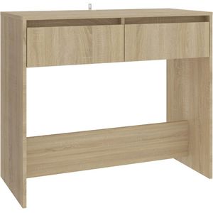 VidaXL Wandtafel 89x41x76,5 cm Staal Sonoma Eikenkleurig