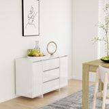 Sideboard 3 Schubladen Hochglanz-Weiß 120x41x75cm Holzwerkstoff Vidaxl