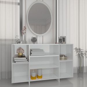 VidaXL Dressoir 120x30x75 cm - Hoogglans Wit - Spaanplaat