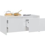 VidaXL Salontafel 90x50x41,5 cm Hoogglans Wit - Spaanplaat