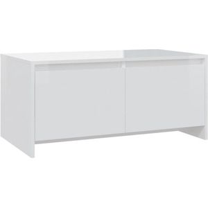 VidaXL Salontafel 90x50x41,5 cm Hoogglans Wit - Spaanplaat