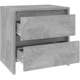 vidaXL Nachttische 2 Stk. Betongrau 45x34,5x44,5 cm Holzwerkstoff