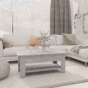 vidaXL - Salontafel - 102x55x42 - cm - bewerkt - hout - betongrijs