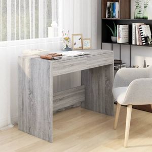 vidaXL Bureau 101x50x76,5 cm bewerkt hout grijs sonoma eikenkleurig