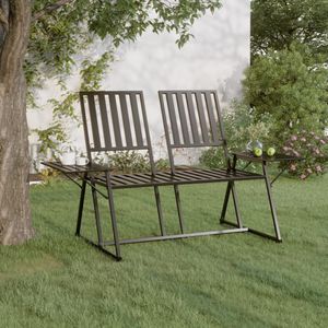vidaXL 2-Sitzer-Gartenbank 165 cm Schwarz Stahl