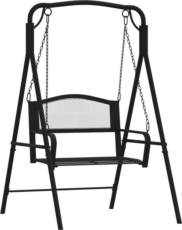 vidaXL Hollywoodschaukel 124 cm Schwarz Stahl