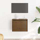 vidaXL Wandkast 45x30x35 cm massief grenenhout honingbruin