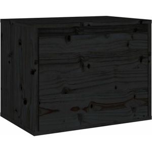 VidaXL Wandkast 45x30x35 cm Massief Grenenhout Zwart