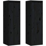 vidaXL-Wandkasten-2-st-30x30x100-cm-massief-grenenhout-zwart