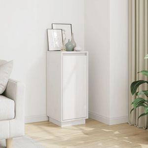 vidaXL - Dressoir - 31,5x34x75 - cm - massief - grenenhout - wit