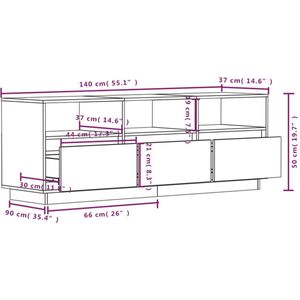 vidaXL-Tv-meubel-140x37x50-cm-massief-grenenhout-grijs