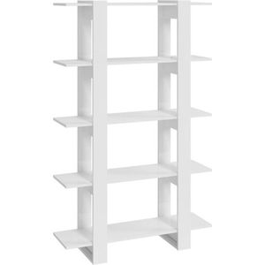 vidaXL Boekenkast - Hoogglans Wit - Bewerkt Hout - 100x30x160 cm