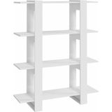 vidaXL-Boekenkast/kamerscherm-100x30x123,5-cm-hoogglans-wit