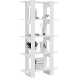 Bücherregal/Raumteiler Hochglanz-Weiß 80x30x160 cm Vidaxl