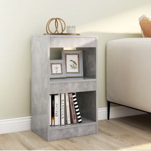 Boekenkast - Betongrijs - Bewerkt Hout - Multifunctioneel