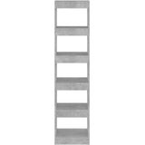 vidaXL Bücherregal/Raumteiler Betongrau 40x30x166 cm