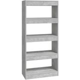 vidaXL-Boekenkast/kamerscherm-60x30x135-cm-bewerkt-hout-betongrijs