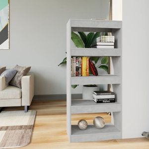 Bücherregal/Raumteiler Betongrau 60x30x135 cm Holzwerkstoff Vidaxl