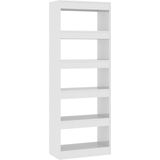 vidaXL-Boekenkast/kamerscherm-60x30x166-cm-spaanplaat-hoogglans-wit