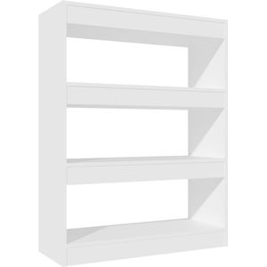 VidaXL-Boekenkast/Kamerscherm-80x30x103-cm-bewerkt-hout-wit