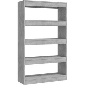 VidaXL Boekenkast/Kamerscherm 80x30x135 cm Spaanplaat Betongrijs