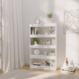 vidaXL-Boekenkast/kamerscherm-80x30x135-cm-spaanplaat-hoogglans-wit