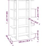 vidaXL Boekenkast/kamerscherm 100x30x160 cm grijs sonoma eikenkleurig