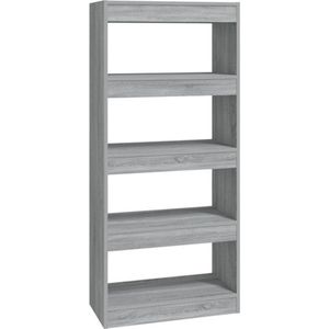 Bücherregal/Raumteiler Grau Sonoma 60x30x135 cm Holzwerkstoff Vidaxl