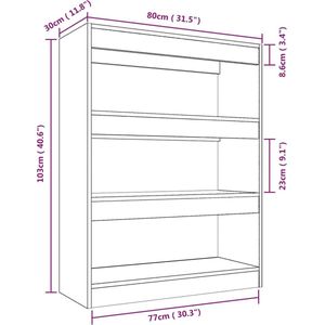 VidaXL Boekenkast/Kamerscherm 80x30x103 cm Bewerkt Hout Sonoma Eiken