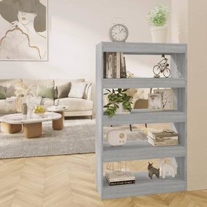 Bücherregal/Raumteiler Grau Sonoma 80x30x135 cm Holzwerkstoff Vidaxl