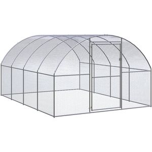 vidaXL-Kippenren-3x4x2-m-gegalvaniseerd-staal