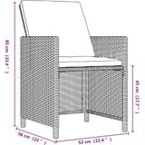 vidaXL 9-delige Tuinset met kussens poly rattan zwart