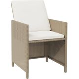 VidaXL 9-delige Tuinset met Kussens - Poly Rattan Beige