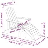 VidaXL Tuinstoelen 2 st. Adirondack met Voetensteunen HDPE Wit