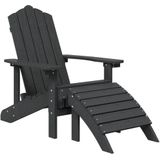 VidaXL Tuinstoelen 2 st Adirondack met Voetensteunen HDPE Antraciet