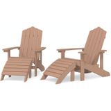 vidaXL Tuinstoelen 2 st Adirondack met voetensteunen HDPE bruin