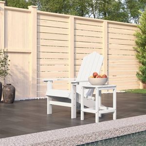 vidaXL Tuinstoel Adirondack met tafel HDPE wit