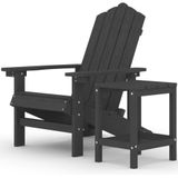 vidaXL Tuinstoel Adirondack met tafel HDPE antracietkleurig