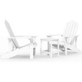 Adirondack-Gartenstühle mit Tisch hdpe Weiß Vidaxl