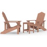 vidaXL Tuinstoelen Adirondack met tafel HDPE bruin