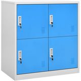 VidaXL Lockerkasten 2 st 90x45x92,5 cm Staal Lichtgrijs en Blauw