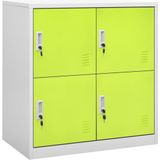 VidaXL Lockerkasten 2 st 90x45x92,5 cm Staal Lichtgrijs en Groen