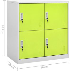 VidaXL Lockerkasten 5 st 90x45x92,5 cm Staal Lichtgrijs en Groen