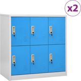 vidaXL-Lockerkasten-2-st-90x45x92,5-cm-staal-lichtgrijs-en-blauw
